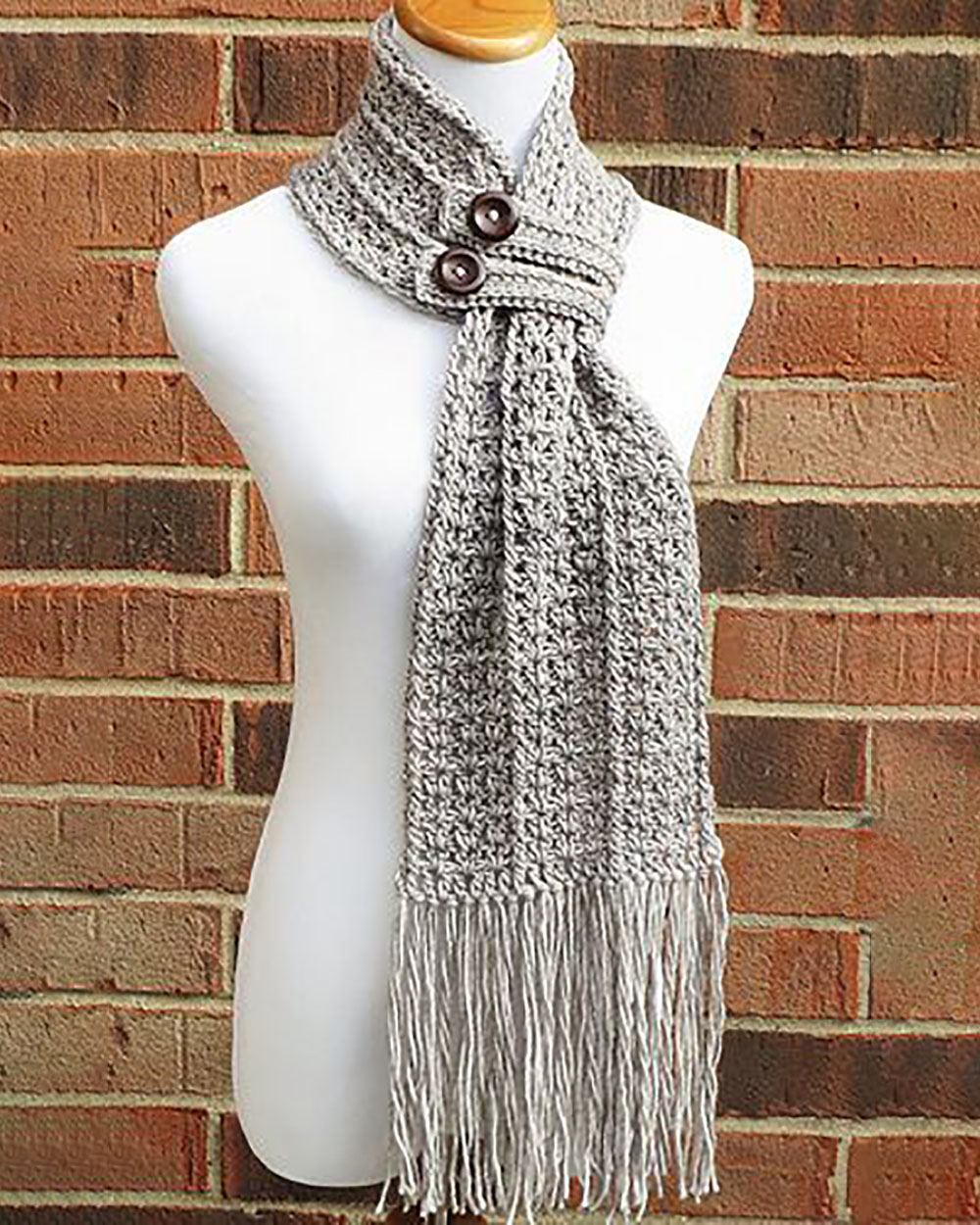 Bufanda tejida a crochet bicolor, tejido artesanal cálido