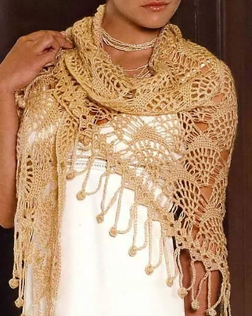 Chal tejido a crochet calado, tejido artesanal liviano