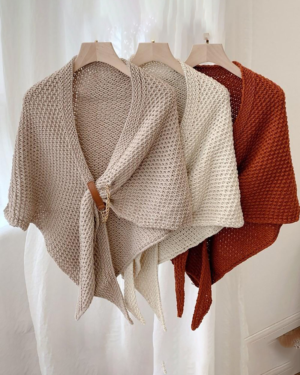 Saco tejido a crochet con botones, tejido artesanal cómodo